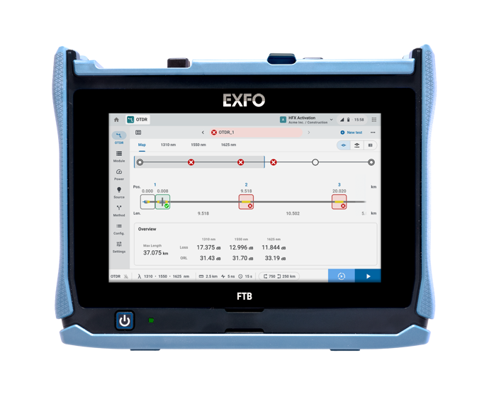 FTB Lite 720D 接続アクセス OTDR